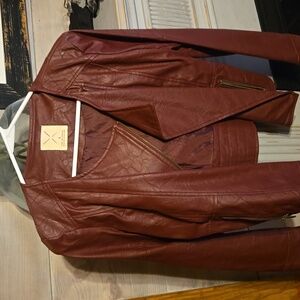Moto style faux leather jacket